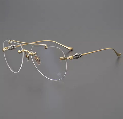 Luxury Men's Women's Fashion Pilot Optical Prescription Frameless Design Brand Glasses Outdoor Driving Vacation Sunglasses