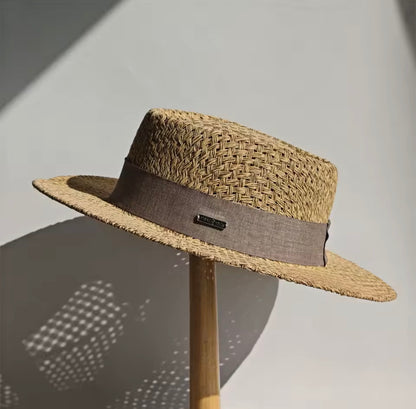 2026 Beach Straw Hat for Women Wide Brim UV Protection Boater Style Summer Hat