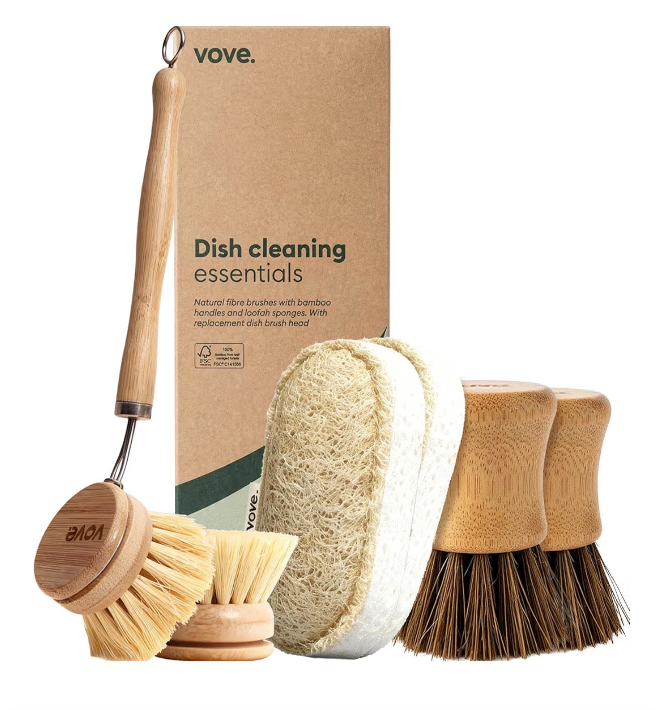 Vove Eco-Friendly Bamboo Cleaning Essentials Set