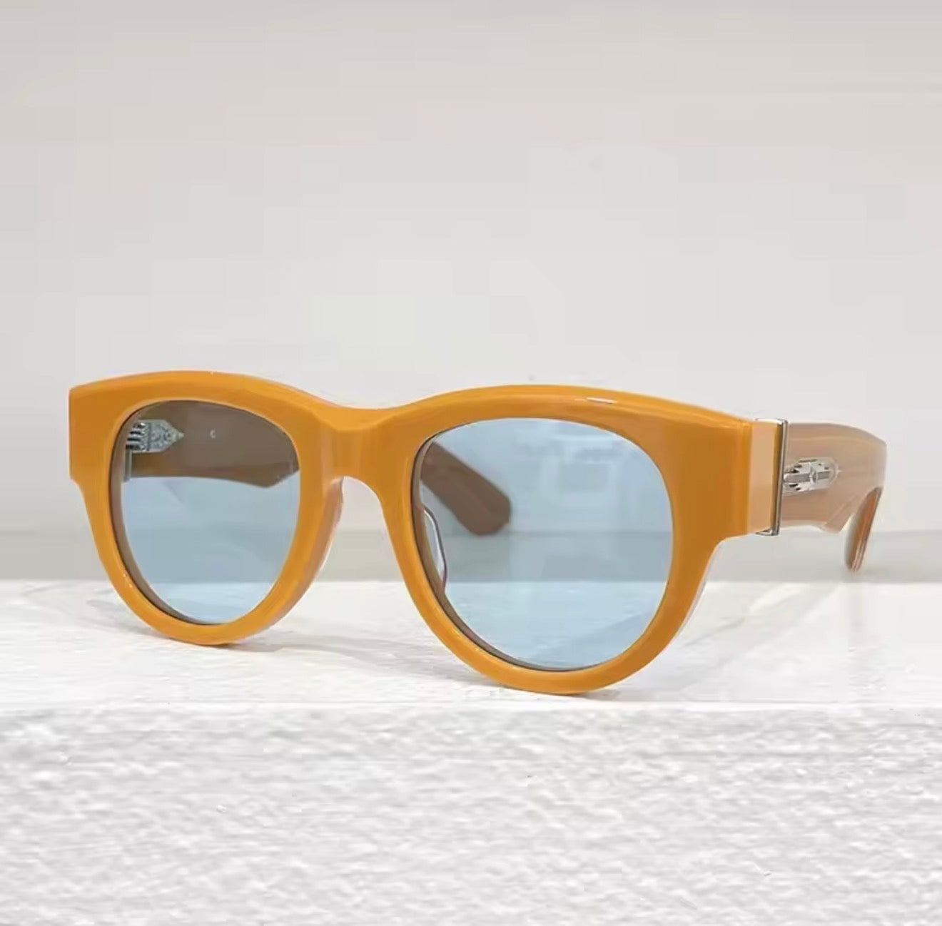 JMM ROLLINGSUN Thick Italy Acetate Sunglasses Handmade Japan Style Designer Brand Uv400 Round High Quality Eyeglasses with Case
