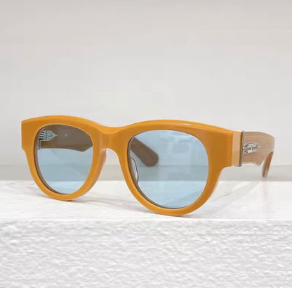 JMM ROLLINGSUN Thick Italy Acetate Sunglasses Handmade Japan Style Designer Brand Uv400 Round High Quality Eyeglasses with Case