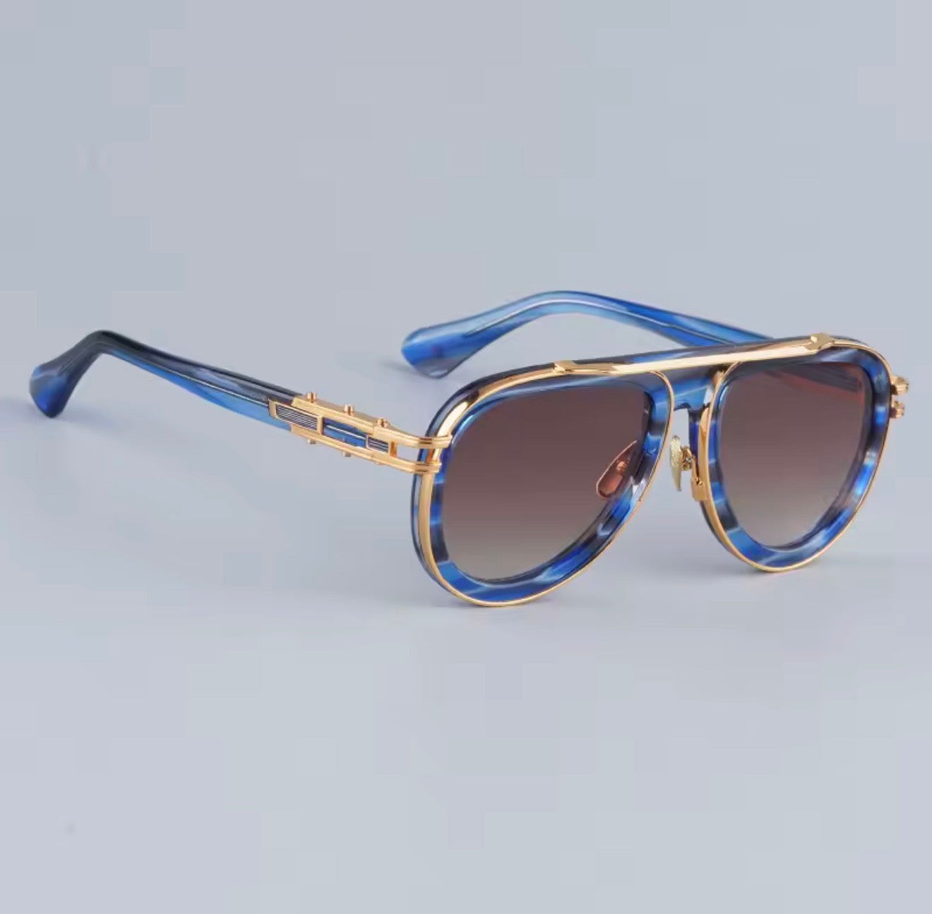 Ins 403B America High Street Designer Brand Sunglasses Oval Gradient Handmade Alloy Hinge Punk Style Uv400 Eyeglasses with Case