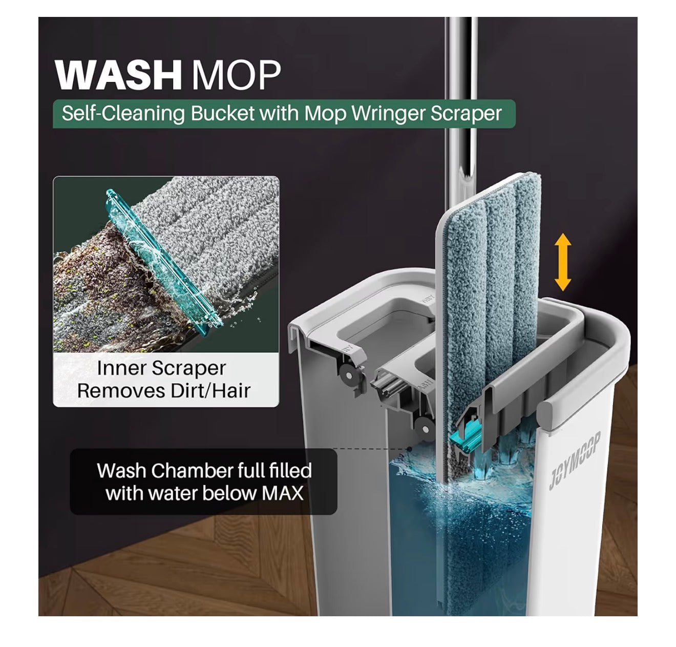 JOYMOOP Mop and Bucket with Wringer Set