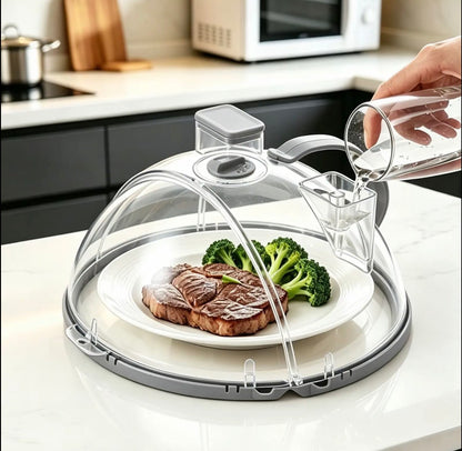 Microwave Splatter Cover with Water Steamer 10 Inch