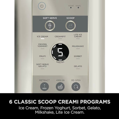 CREAMi Scoop and Swirl Ice Cream Machine with 2x Tubs, 13 Functions, Makes Ice Cream, Soft Serve, Gelato, Sorbet, Milkshakes and More, Mix-In Option, Stone Gold, NC701UKSTGD
