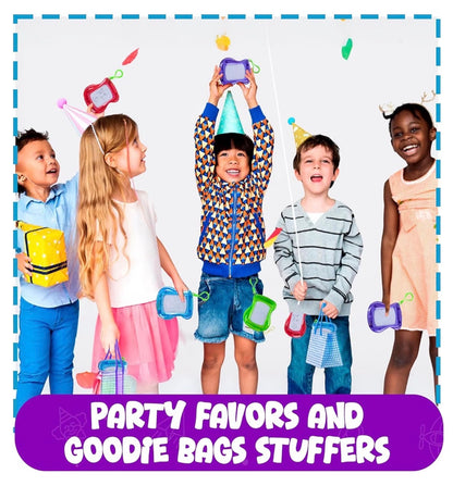 12 Pack Mini Magnetic Drawing Boards for Kids with Keychain Clips