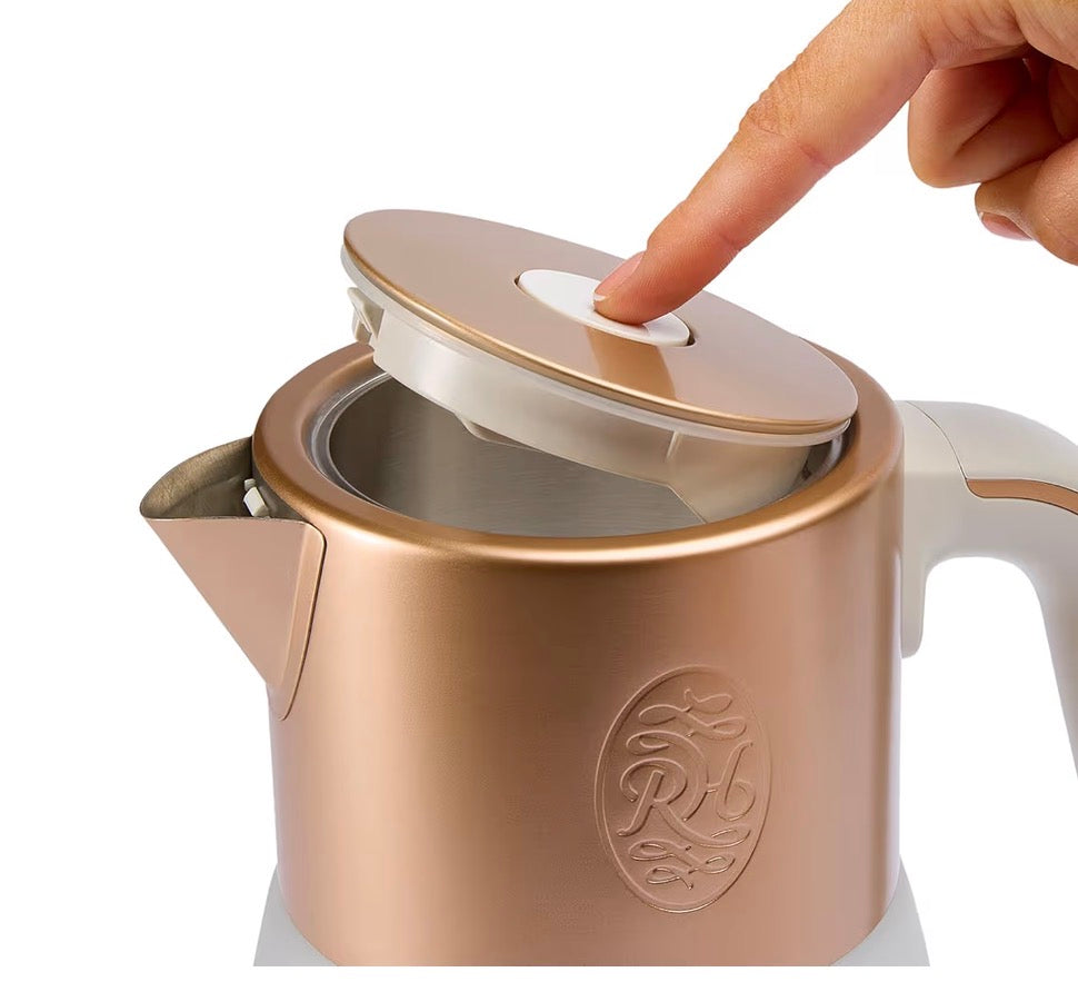 Russell Hobbs Calm Kettle (1.7L, AI-designed, Variable temperature 40-100°C, Digital display, Soothing sounds, 360° base, Frosted glass, Copper accents, Quiet boil technology, 3000W) 27450