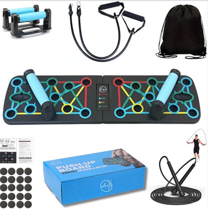 Push Up Board with Jump Rope Portable Home Gym Set