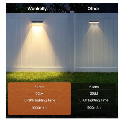 Solar Fence Lights Outdoor 6 Pack RGB Warm White Cool White IP65 Waterproof