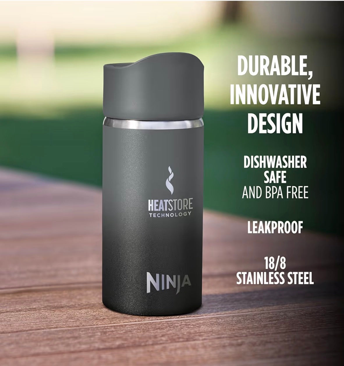 Ninja Sip Perfect Hot Drinks Travel Flask, Made BPA-Free, Dishwasher Safe, Insulated Bottle, Black, DW1203EUUKBK