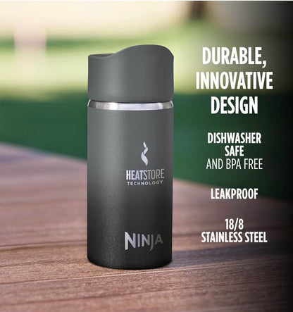 Ninja Sip Perfect Hot Drinks Travel Flask, Made BPA-Free, Dishwasher Safe, Insulated Bottle, Black, DW1203EUUKBK