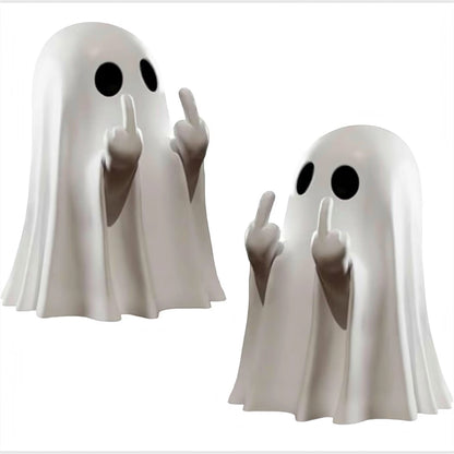 2-Piece Funny Middle Finger Ghost Halloween Decorations