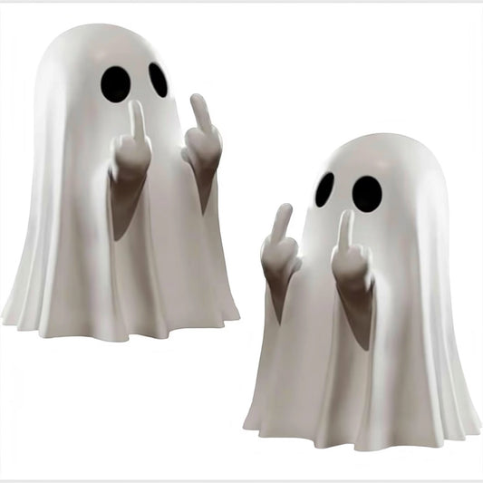 2-Piece Funny Middle Finger Ghost Halloween Decorations