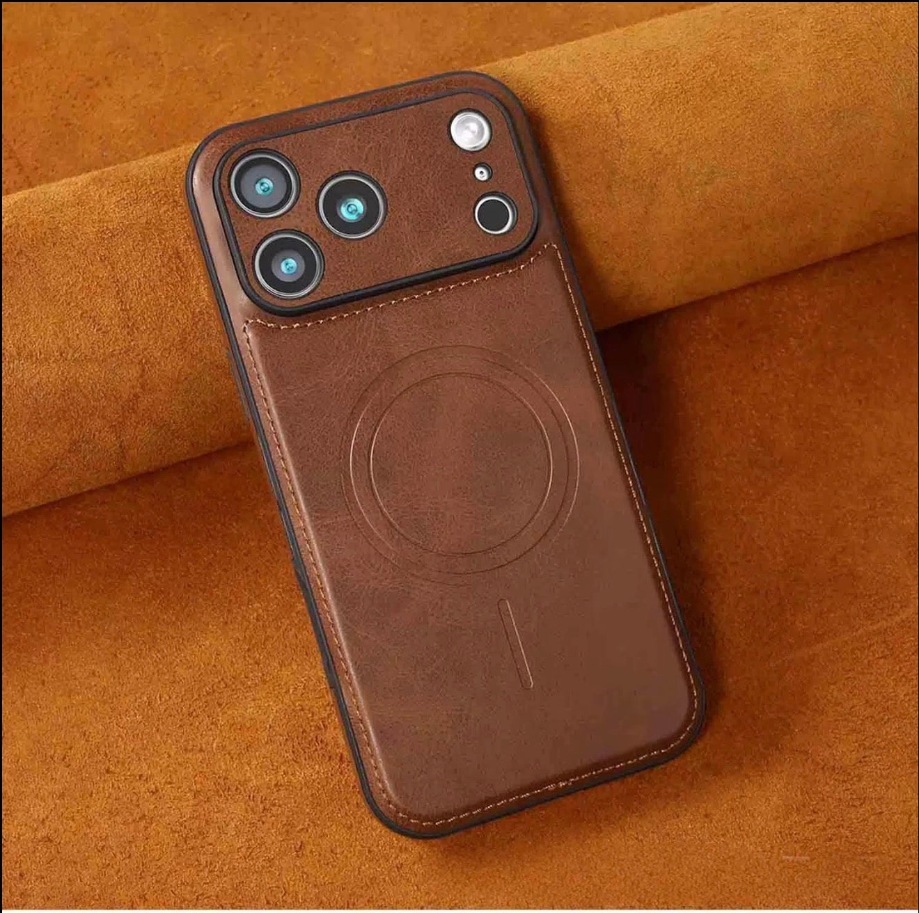 Premium Vegan Leather Case for iPhone 17 Pro Max and iPhone 13 to 17 Series