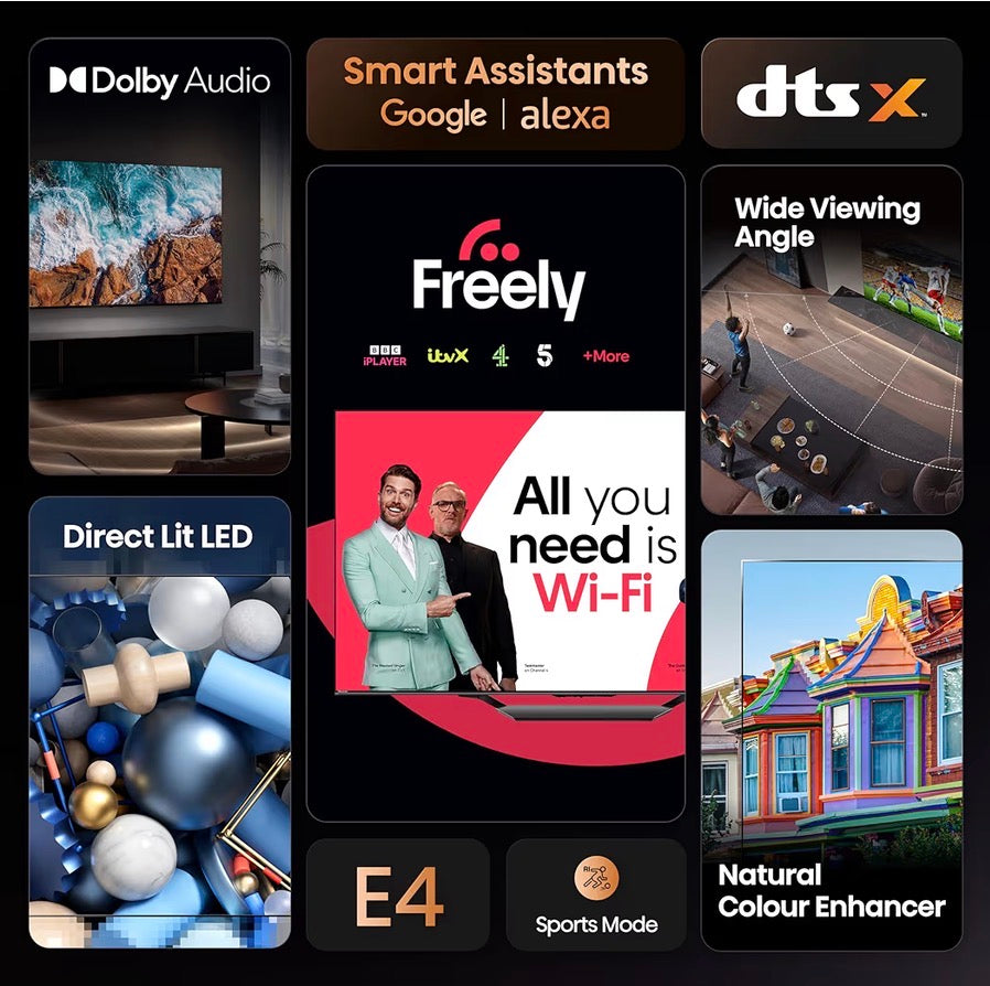 Hisense 40E4QTUK 40” FHD Smart LED TV with Freely | Netflix & Disney+