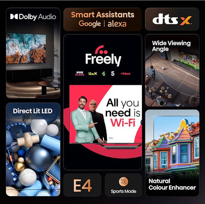 Hisense 40E4QTUK 40” FHD Smart LED TV with Freely | Netflix & Disney+