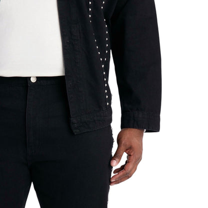 Stacked Slim Flare Iron Outlaw Slit Jeans Black