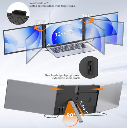 14-inch 1080P Laptop Screen Extender Ultra-Thin IPS Triple Monitor