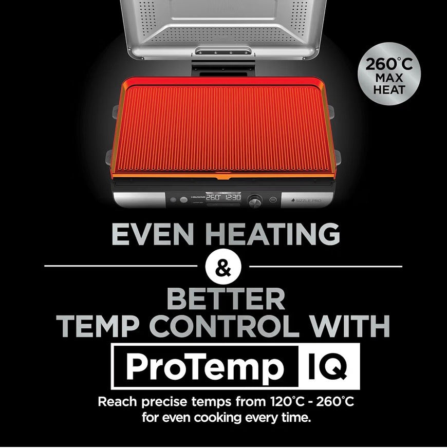 Ninja Sizzle Pro XL Indoor Grill & Flat Plate GX101UK Silver Black