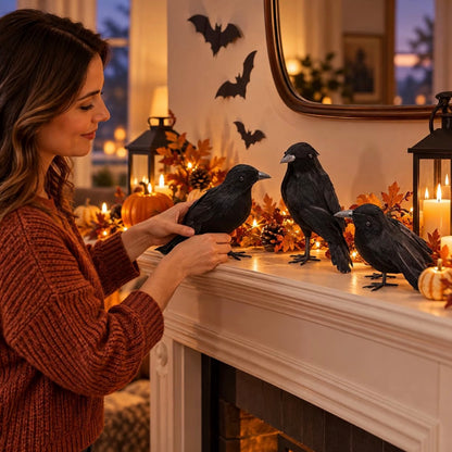 3-Pack Black Crow Halloween Decorations | Minja Superstore