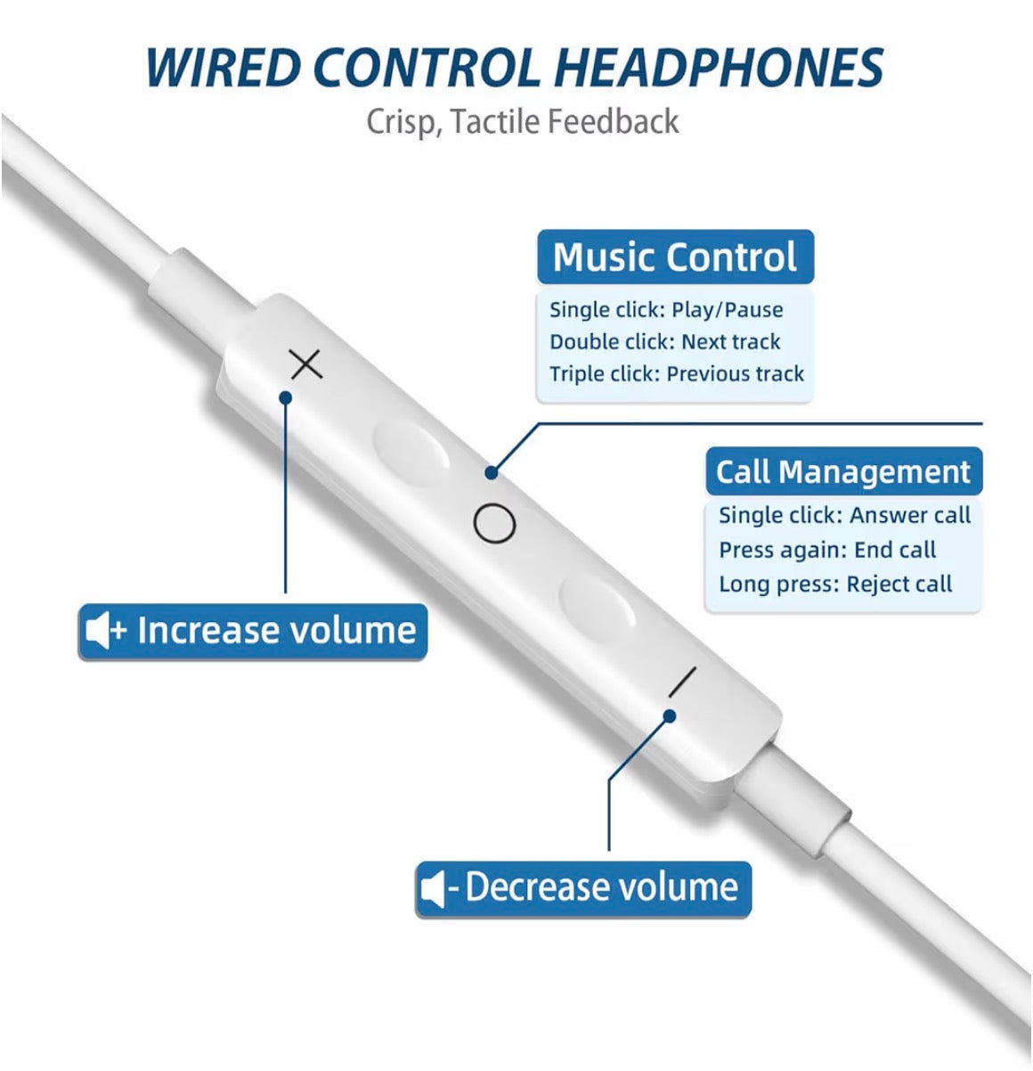 Bxlive Wired In-Ear Earphones 3.5mm Jack Headphones 2-Pack