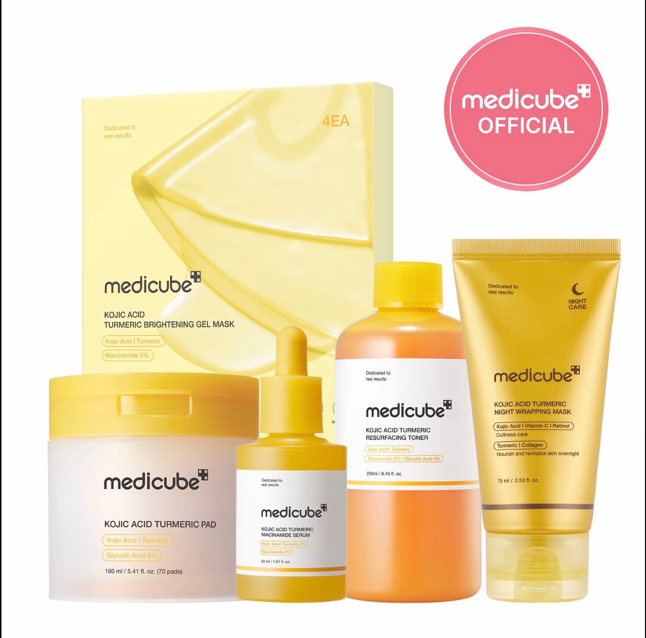 medicube Kojic Acid Turmeric Golden Glow Radiance Full Skincare Set