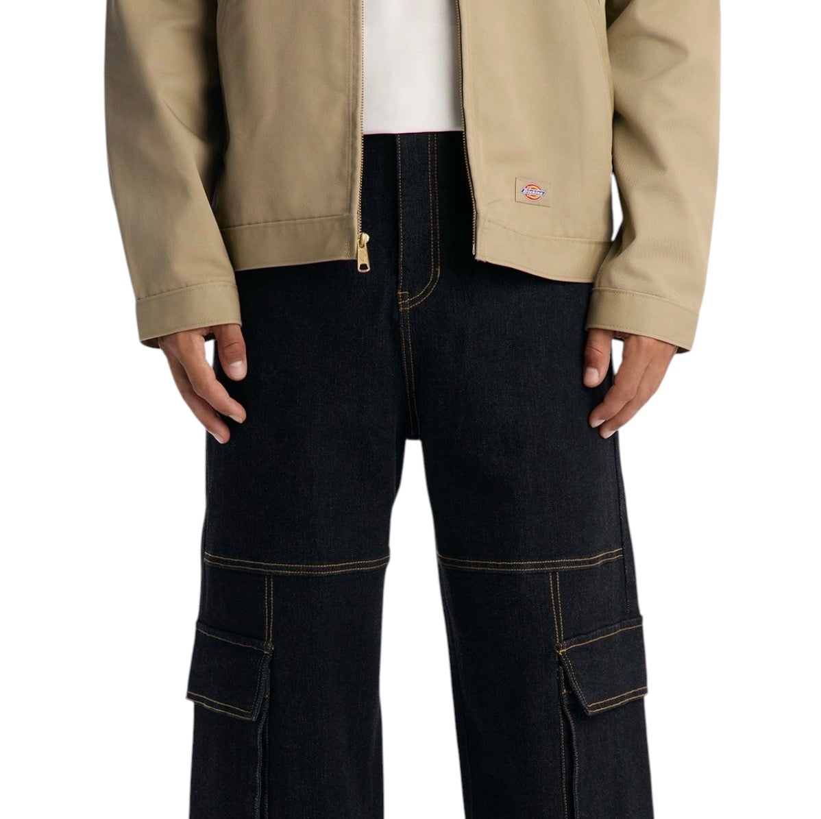 Raw Selvedge Barrel Cargo Jeans Black