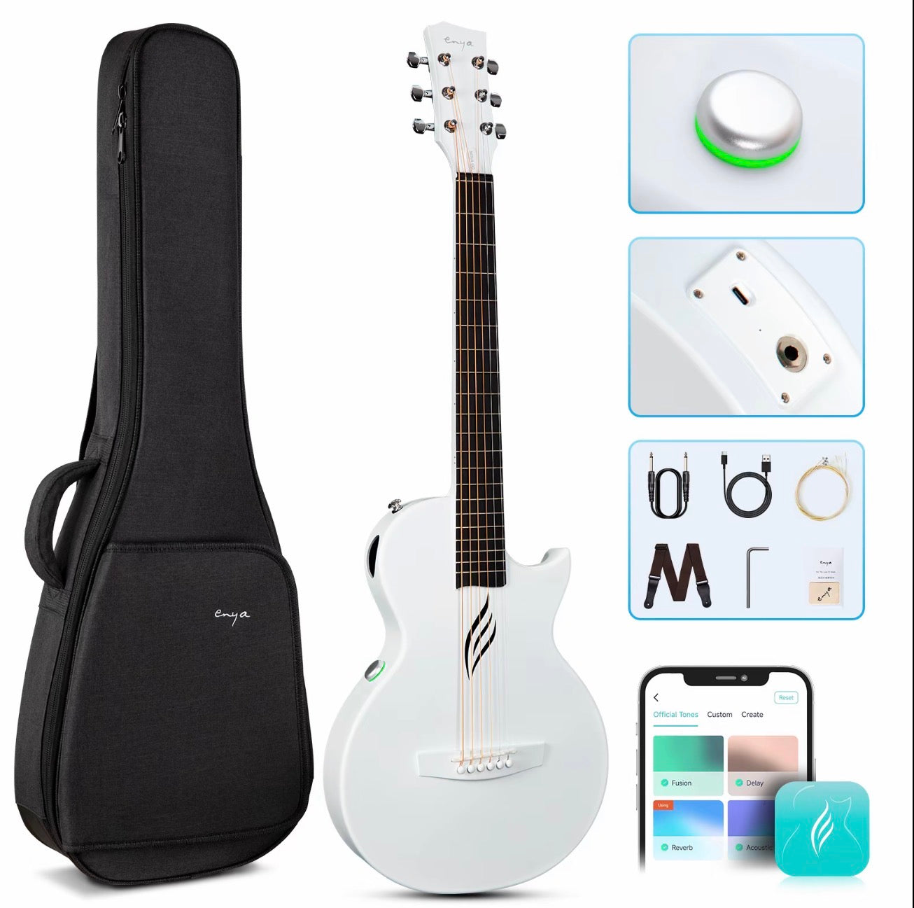 NOVA GO SP1 Carbon Fibre Acoustic Electric Travel Guitar