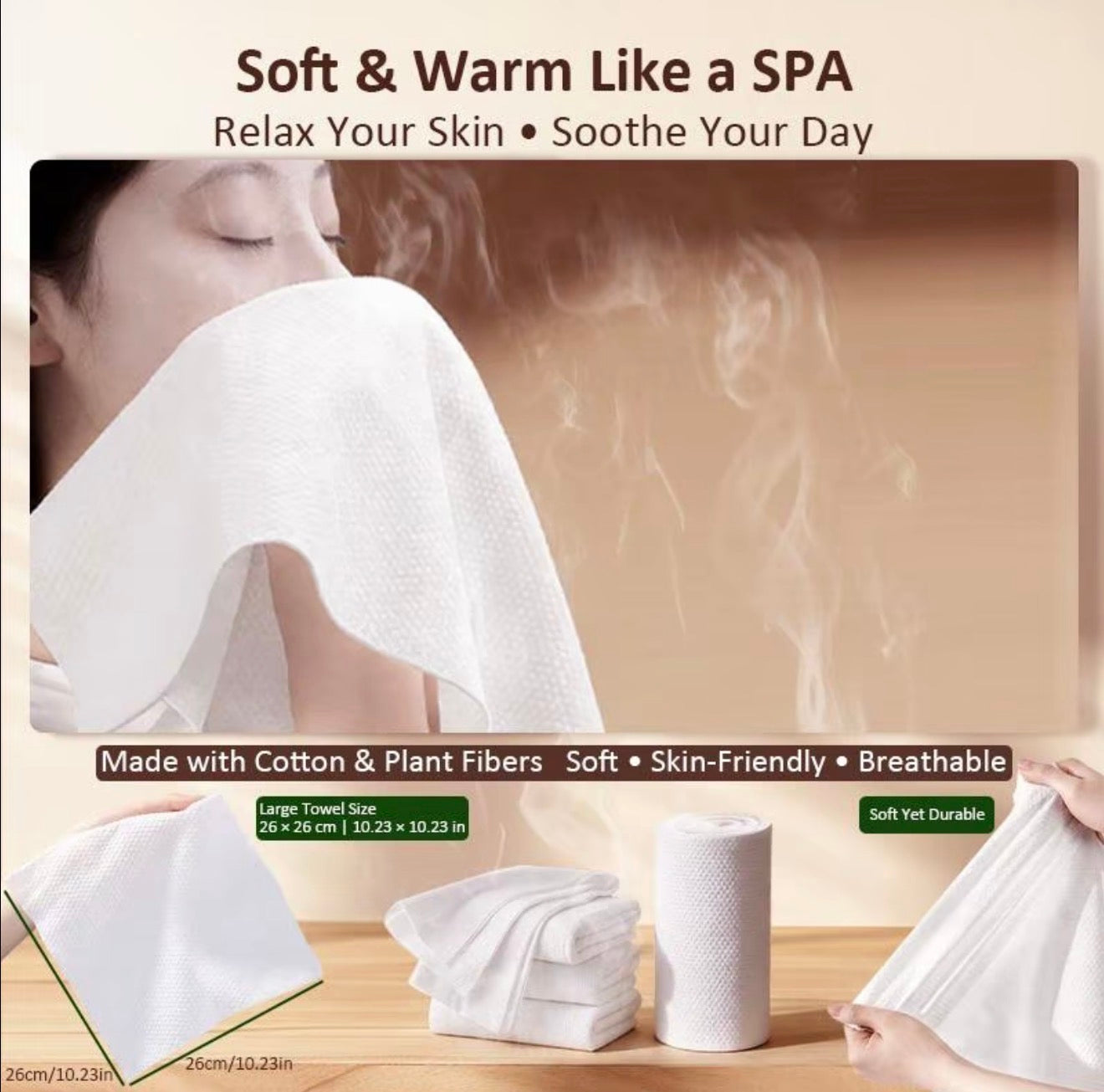 Livefull Smart Hot Face Towel Heater Machine CL01, 5s Fast Heating & 55°C Constant Temperature, Auto Dispensing Towel Warmer with Smart Voice Alerts, Includes 20 Compressed Towels, Luxury Home Spa