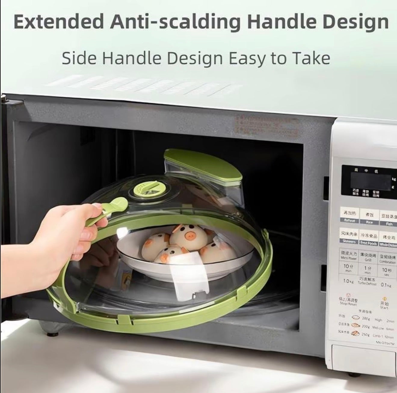 Microwave Splatter Cover with Water Steamer 10 Inch
