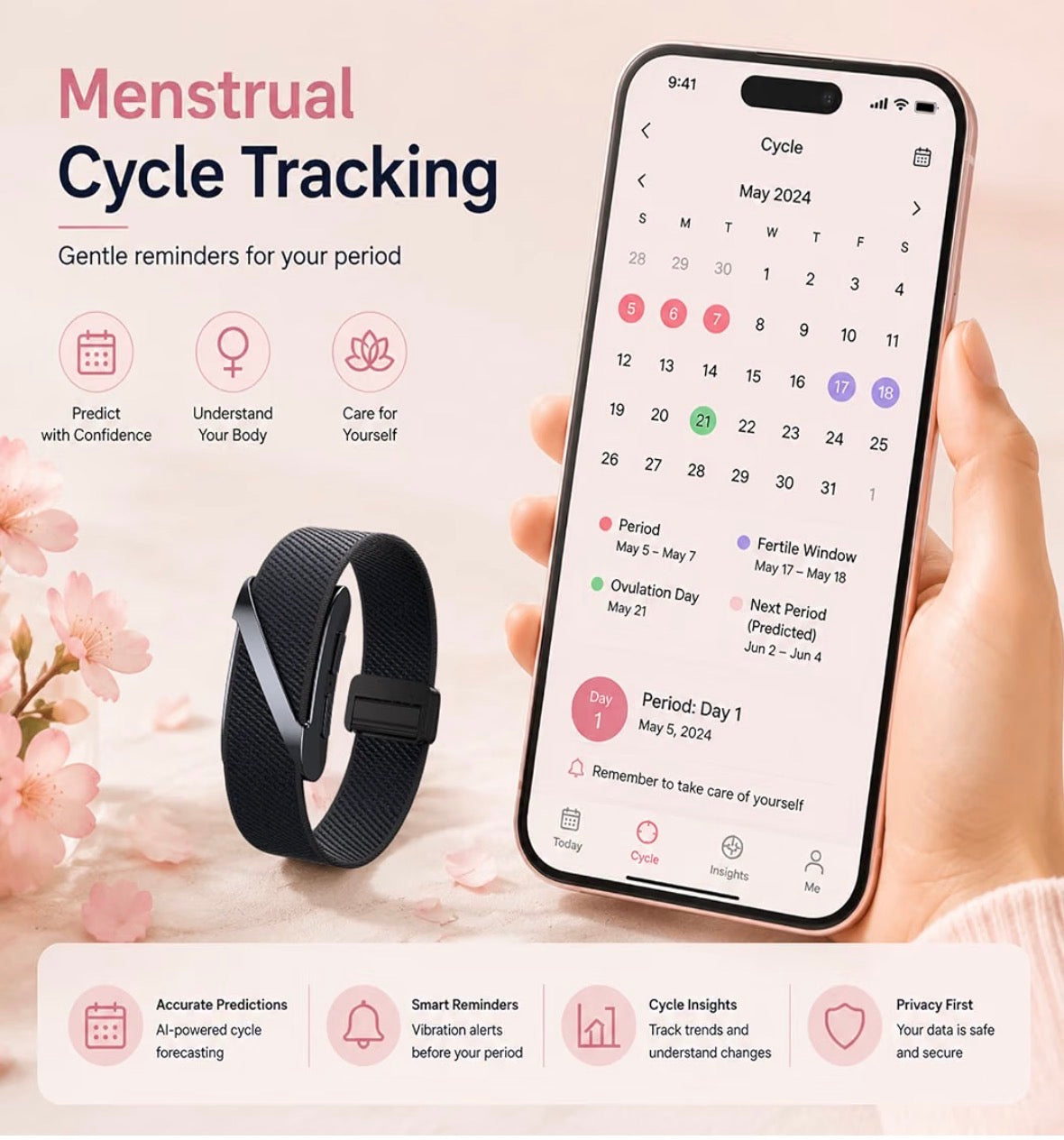 Health Fitness Tracker Smart Band AI Sleep Heart Rate Monitor