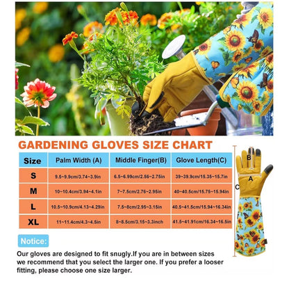 DLY Thorn-Proof Leather Gardening Gloves for Women with Forearm Protection