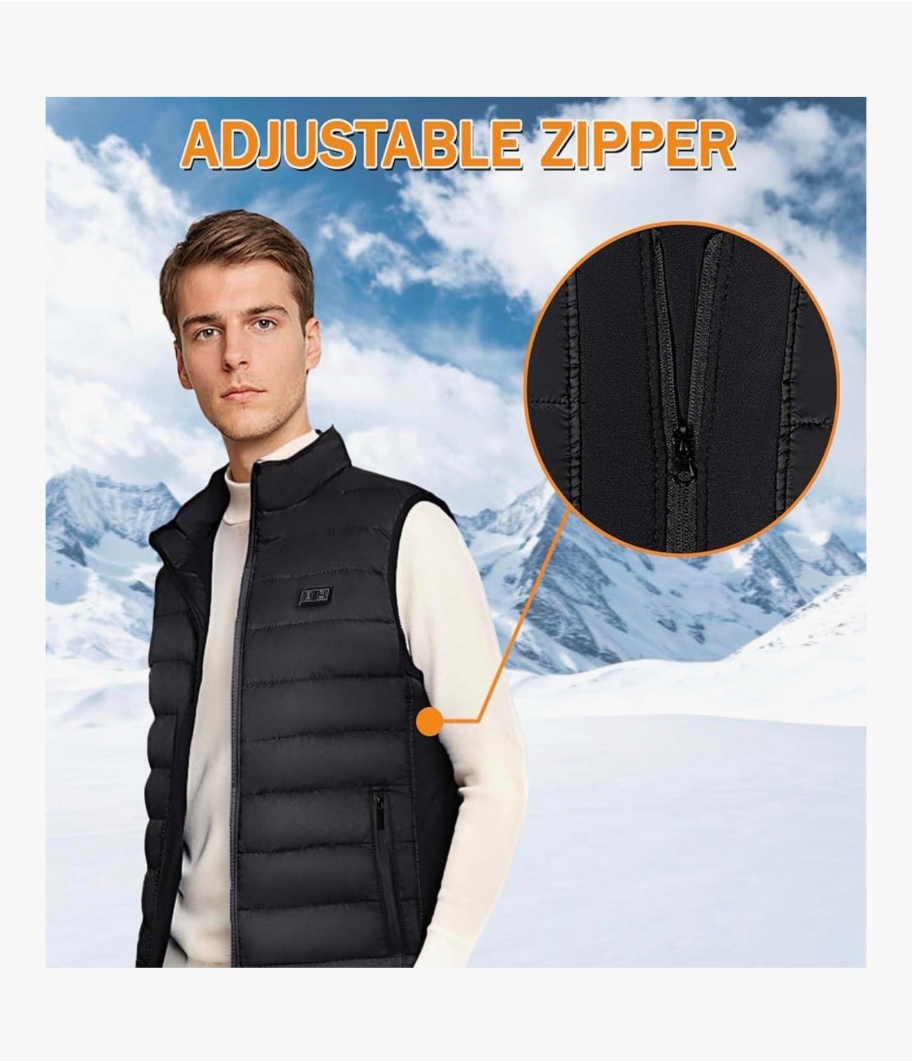 KBFZD Heated Vest for Men with 10000 mAh Battery Pack,Intelligent Dual-Control 3-Speed Temperature Adjustable, Winter Heated Body Warmer for Sking