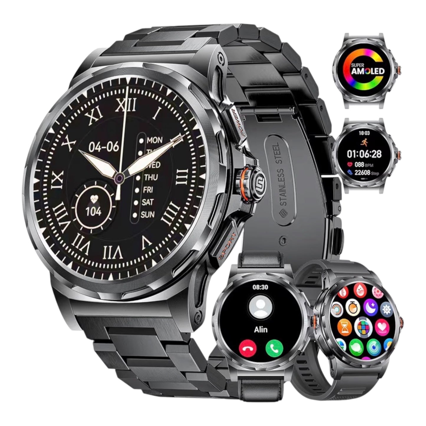 LIGE Smart Watch for Men 1.43 AMOLED Bluetooth Calling 110+ Sports