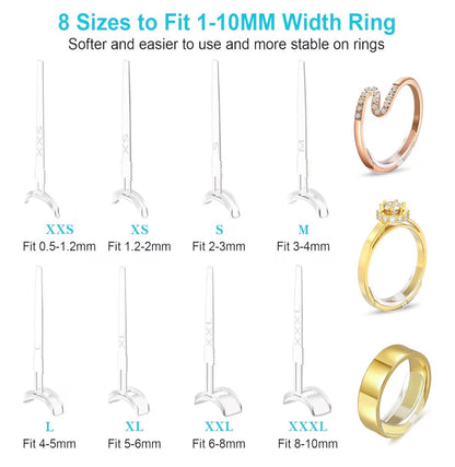 Haiou 14 Pack Ring Size Adjuster for Loose Rings, 14 Size Silicone Resizer Invisible Ring Spacer Fit for Women and Men's Different Band Widths