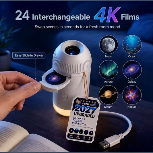 USB Starry Sky Projector Night Light 360° Adjustable Galaxy Lamp