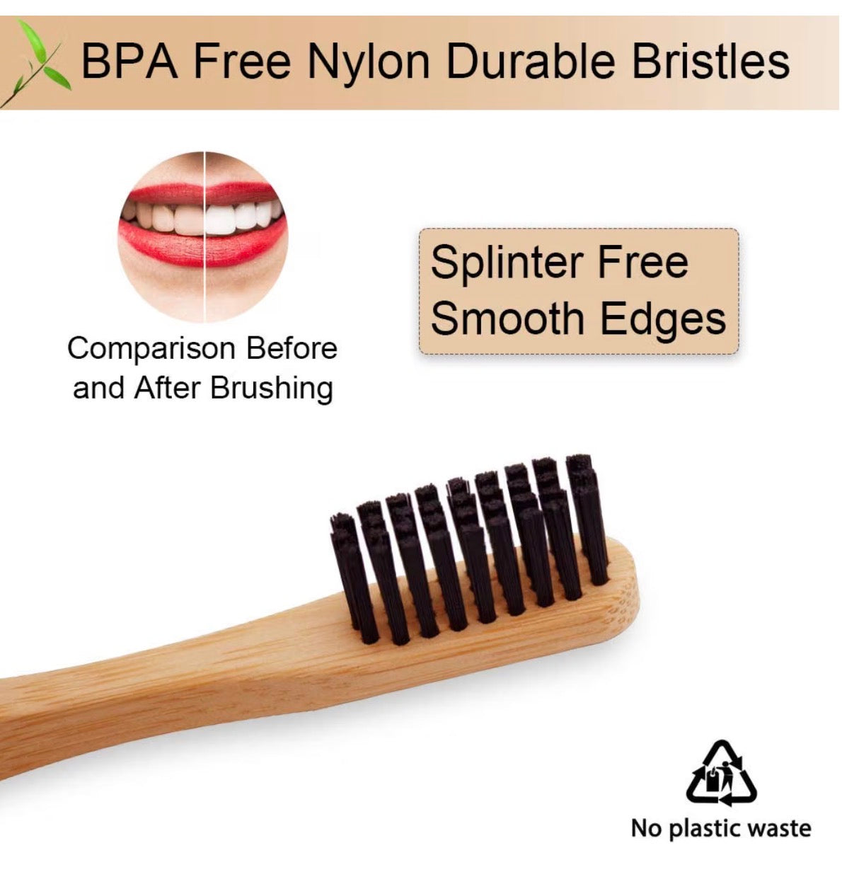 Virgin Forest Bamboo Toothbrush 6 Pack Biodegradable BPA Free
