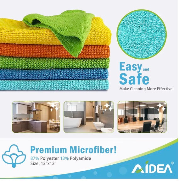 AIDEA Microfibre Cleaning Cloths 8 Pack