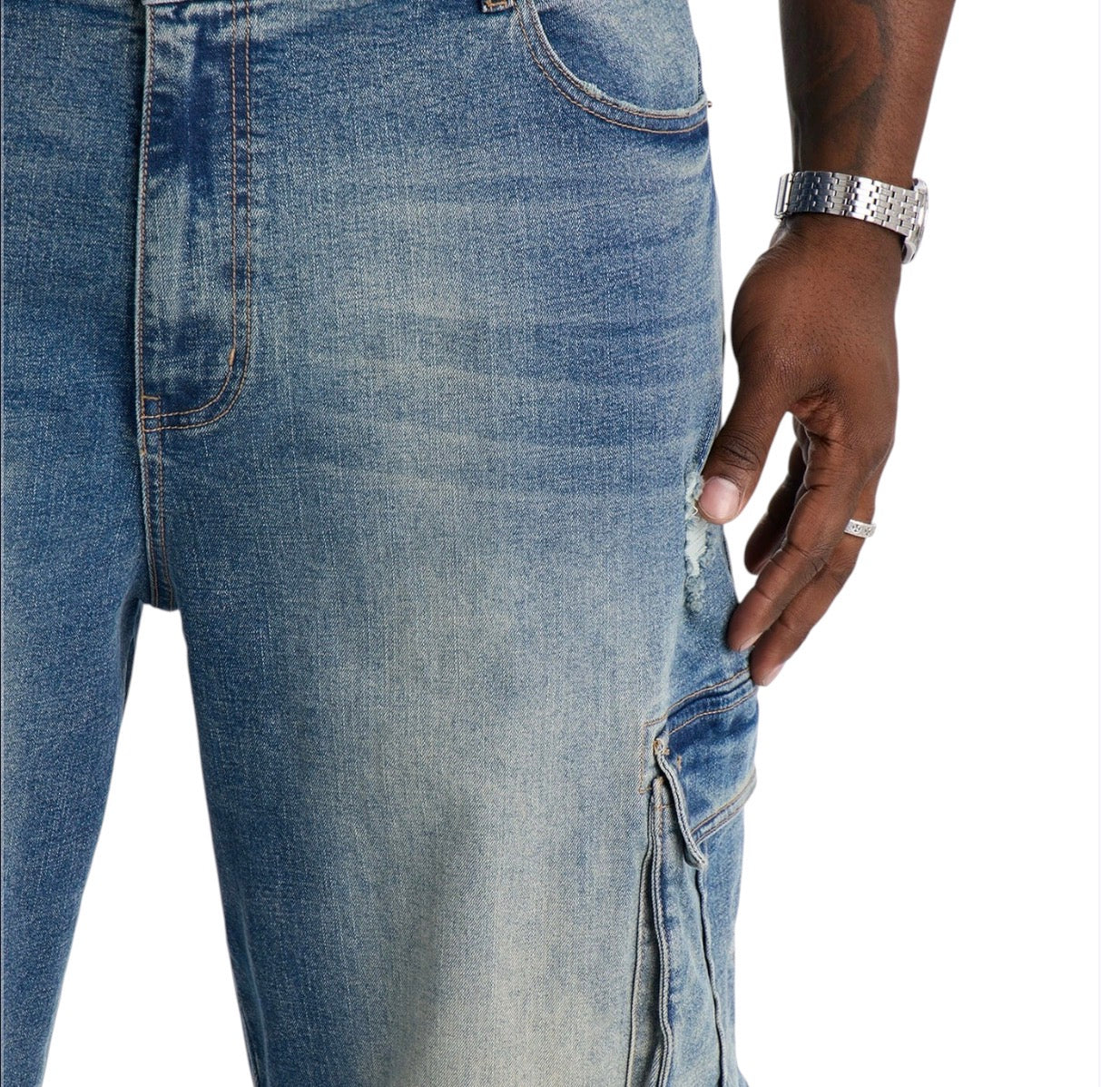Baggy Matador Cargo Jeans Vintage Blue Wash