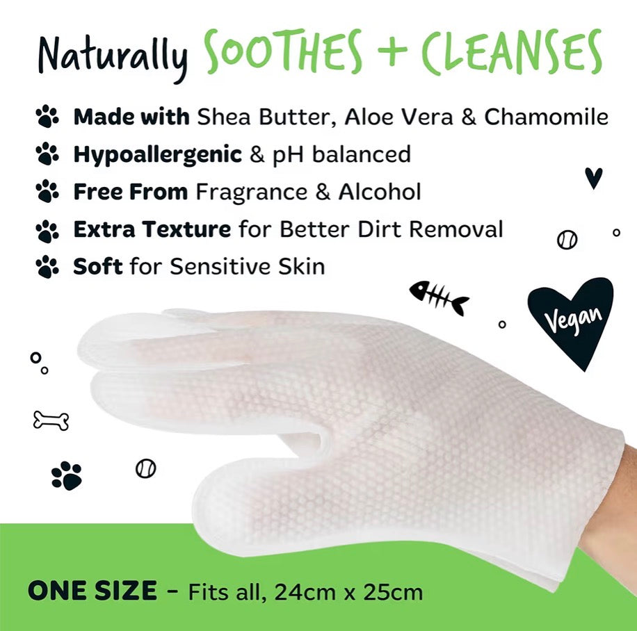 BUGALUGS Dog Grooming Glove Wipes 30 Pack