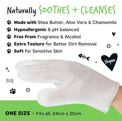 BUGALUGS Dog Grooming Glove Wipes 30 Pack