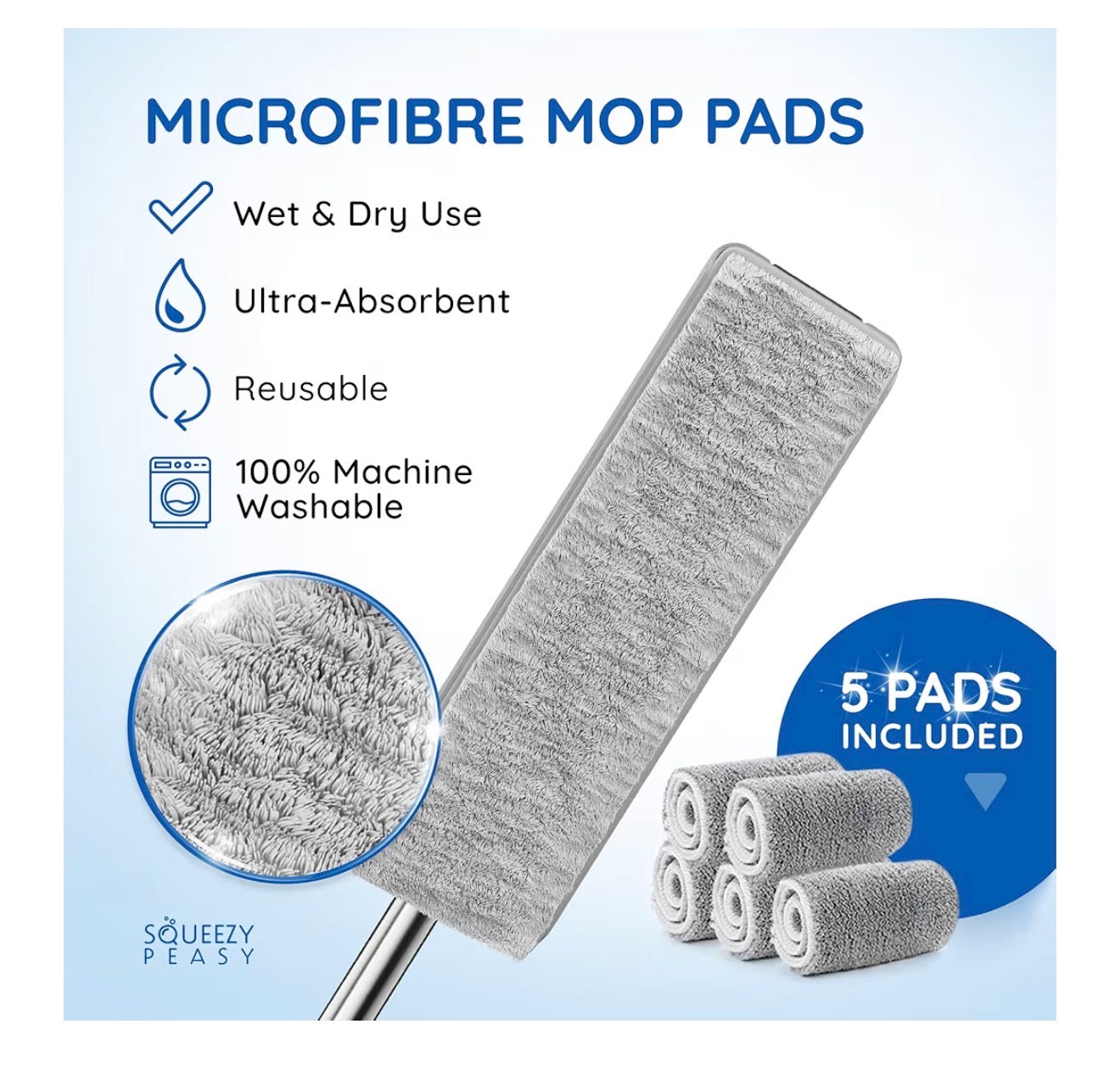 SqueezyPeasy Premium Flat Mop & Bucket Set