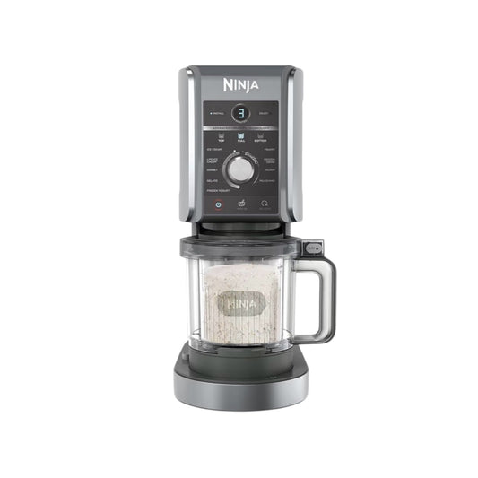 CREAMi Deluxe Ice Cream Maker & Frozen Dessert Maker with 3 Tubs, 10 Functions, Makes Ice Cream, Gelato, Sorbet, Frozen Yoghurt, Milkshakes, Slushi & More, 2-in-1 Flavour Option, Silver, NC501UK