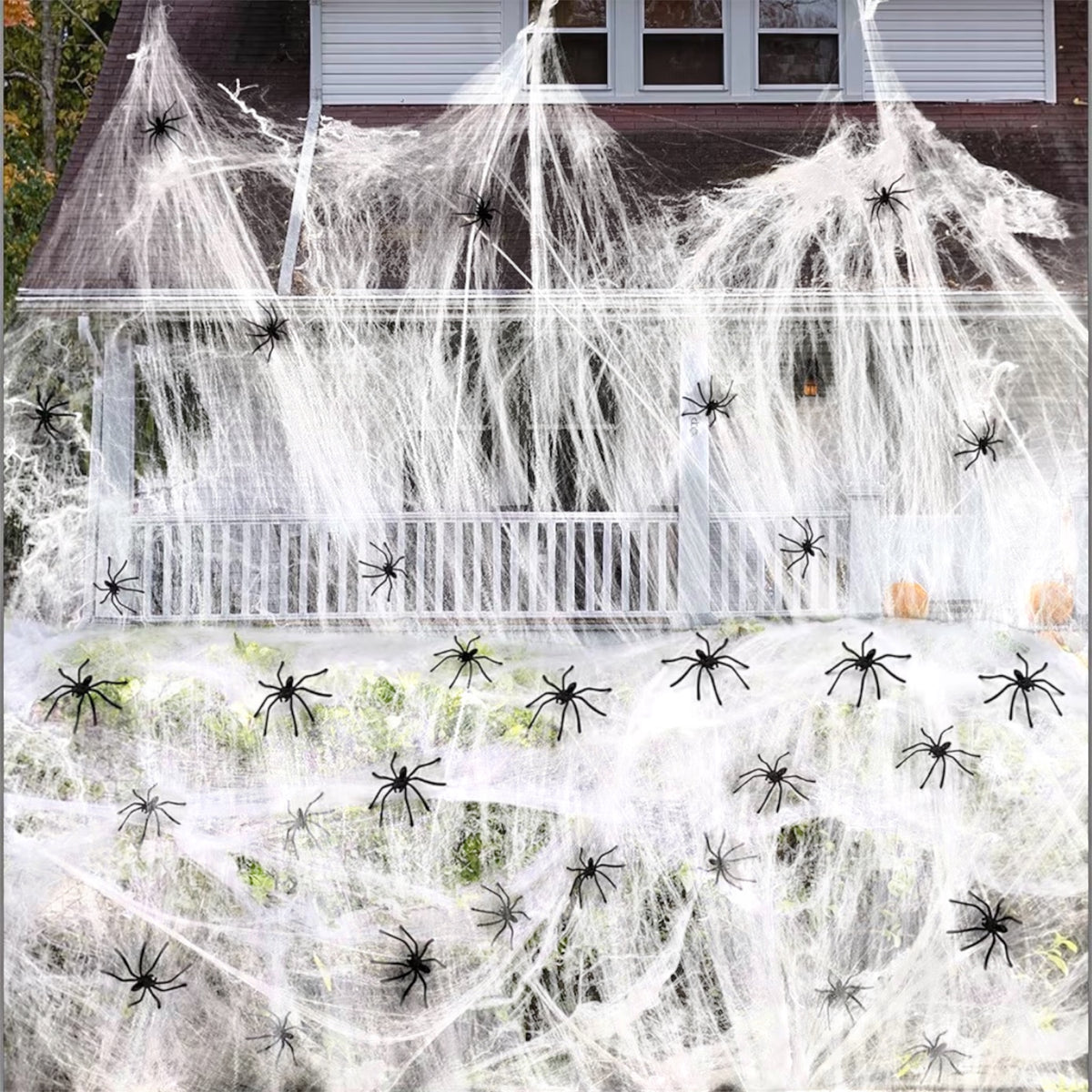 300g Halloween Spider Web Decoration with 50 Spiders | Up to 1,500 Sq. Ft.