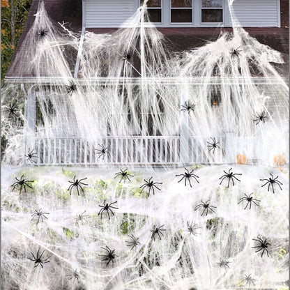 300g Halloween Spider Web Decoration with 50 Spiders | Up to 1,500 Sq. Ft.