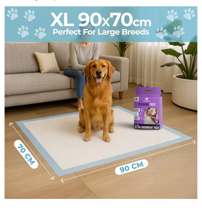 Extra Large Puppy Training Pads 90 × 70cm Pack of 60