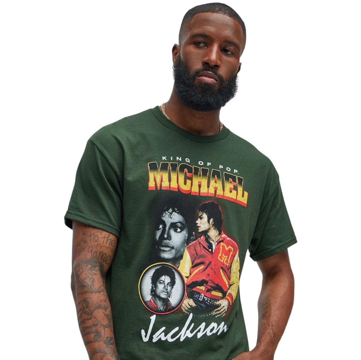 Michael Jackson The King Of Pop Short Sleeve Tee Green