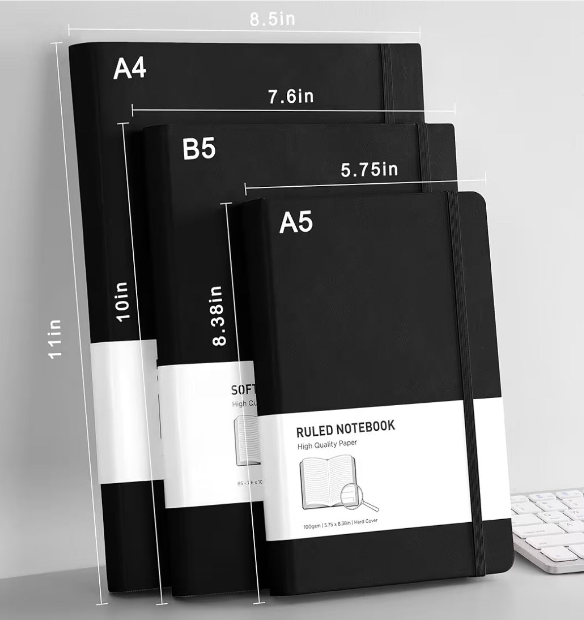 RETTACY A4 Lined Notebook 320 Pages 100 GSM