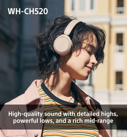 Sony WH-CH520 Wireless Bluetooth On-Ear Headphones 50 Hour Battery Black