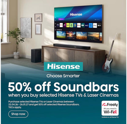 Hisense 4K Ultra HD Smart TV with Freely | Netflix, Disney+ & YouTube